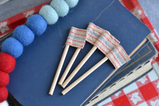 Mini Flags STRIPED - Set of FOUR