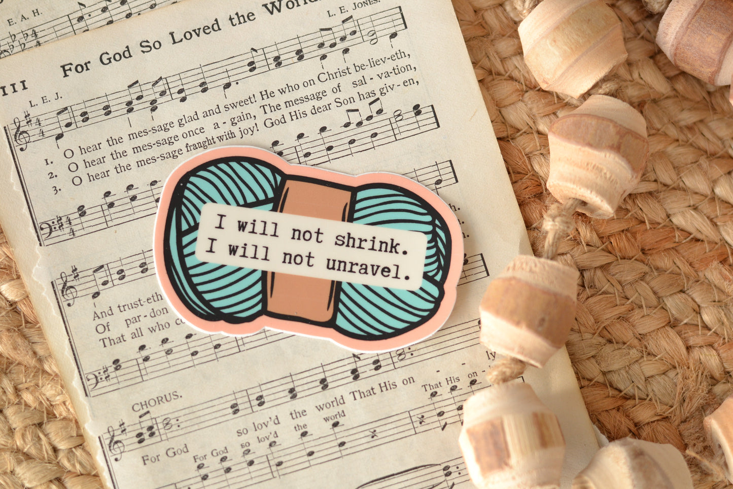 Blue Yarn - I will not shrink - Use code STICKERS for free shipping on sticker orders-