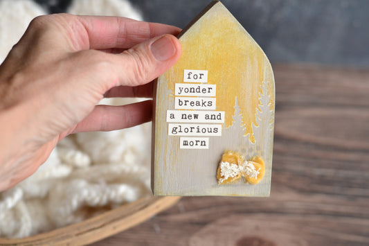 Wood Cathedral Arch Sign - For yonder breaks