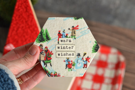 Warm Winter Wishes Flannel Hexagon