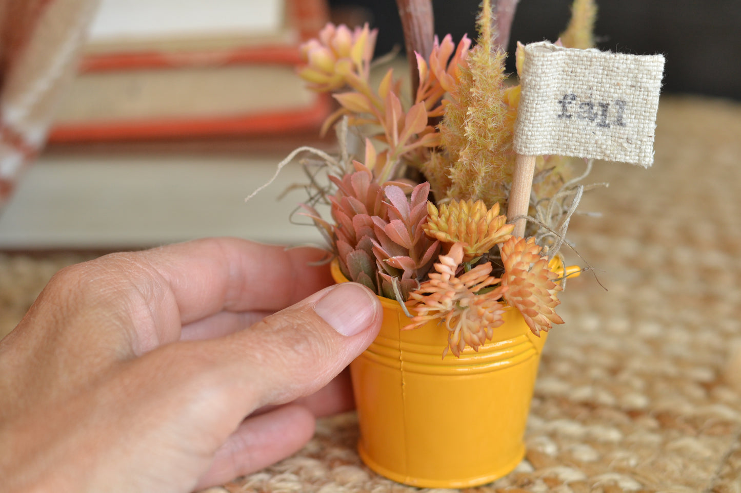 Autumn Gold Floral Mini Bucket - F43