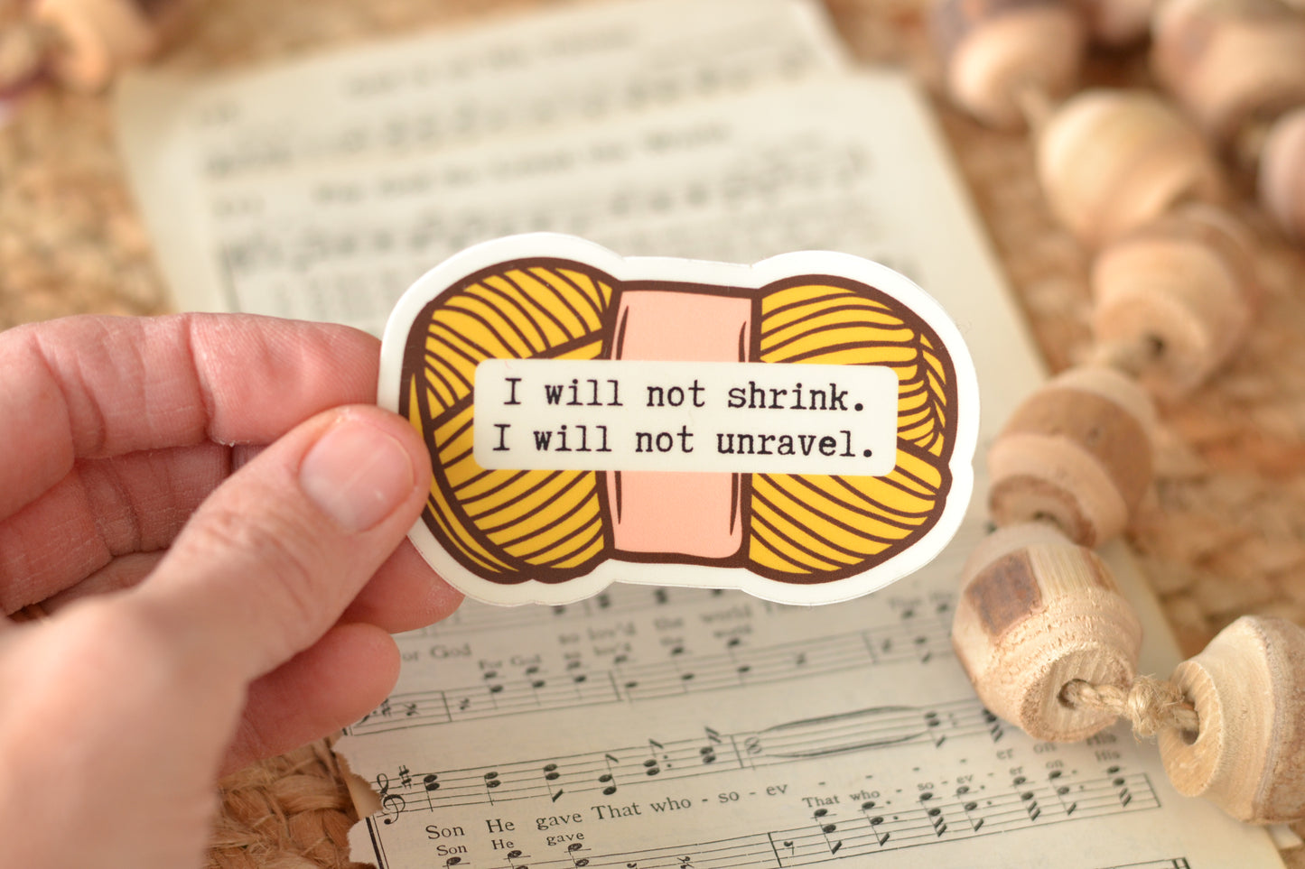 Gold Yarn Sticker - *stickers ship free*