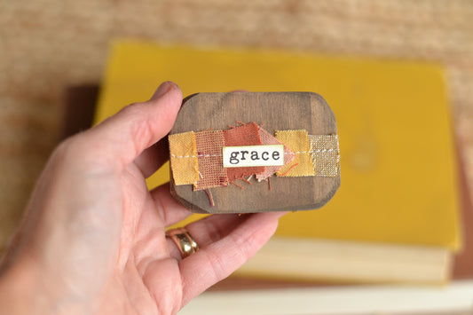 Rustic Fall Wood Block - B24 - Grace