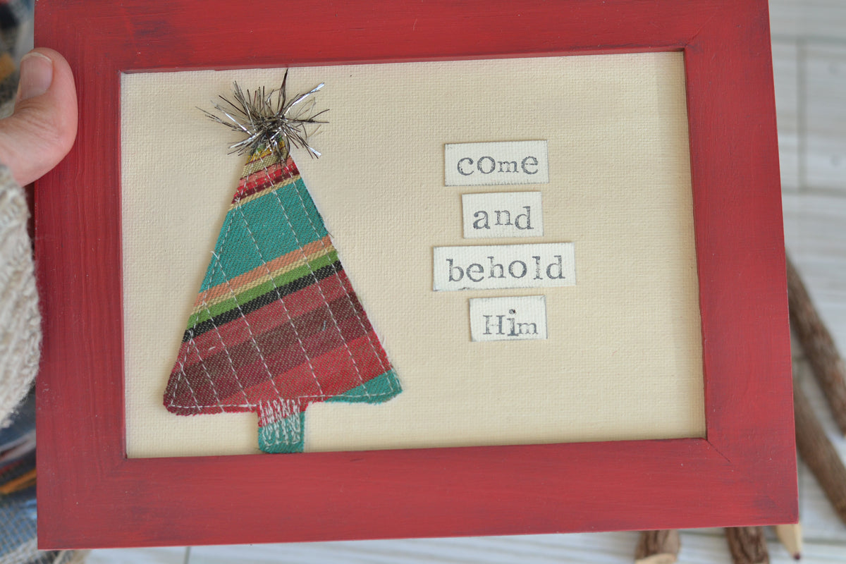 FRAMED Red Print and Frame - Come and Behold Him