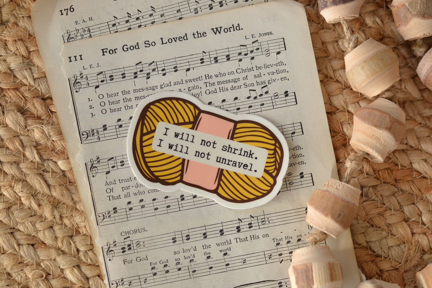 Gold Yarn Sticker - *stickers ship free*