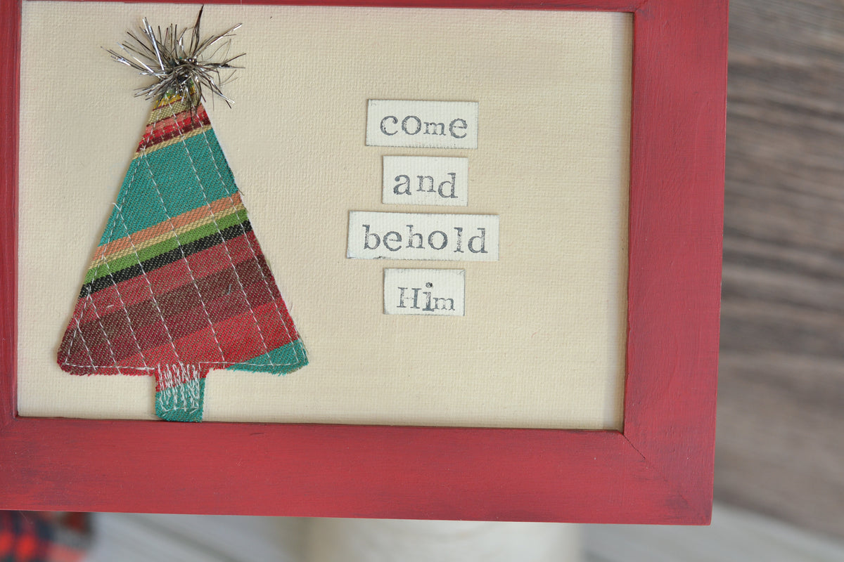 FRAMED Red Print and Frame - Come and Behold Him