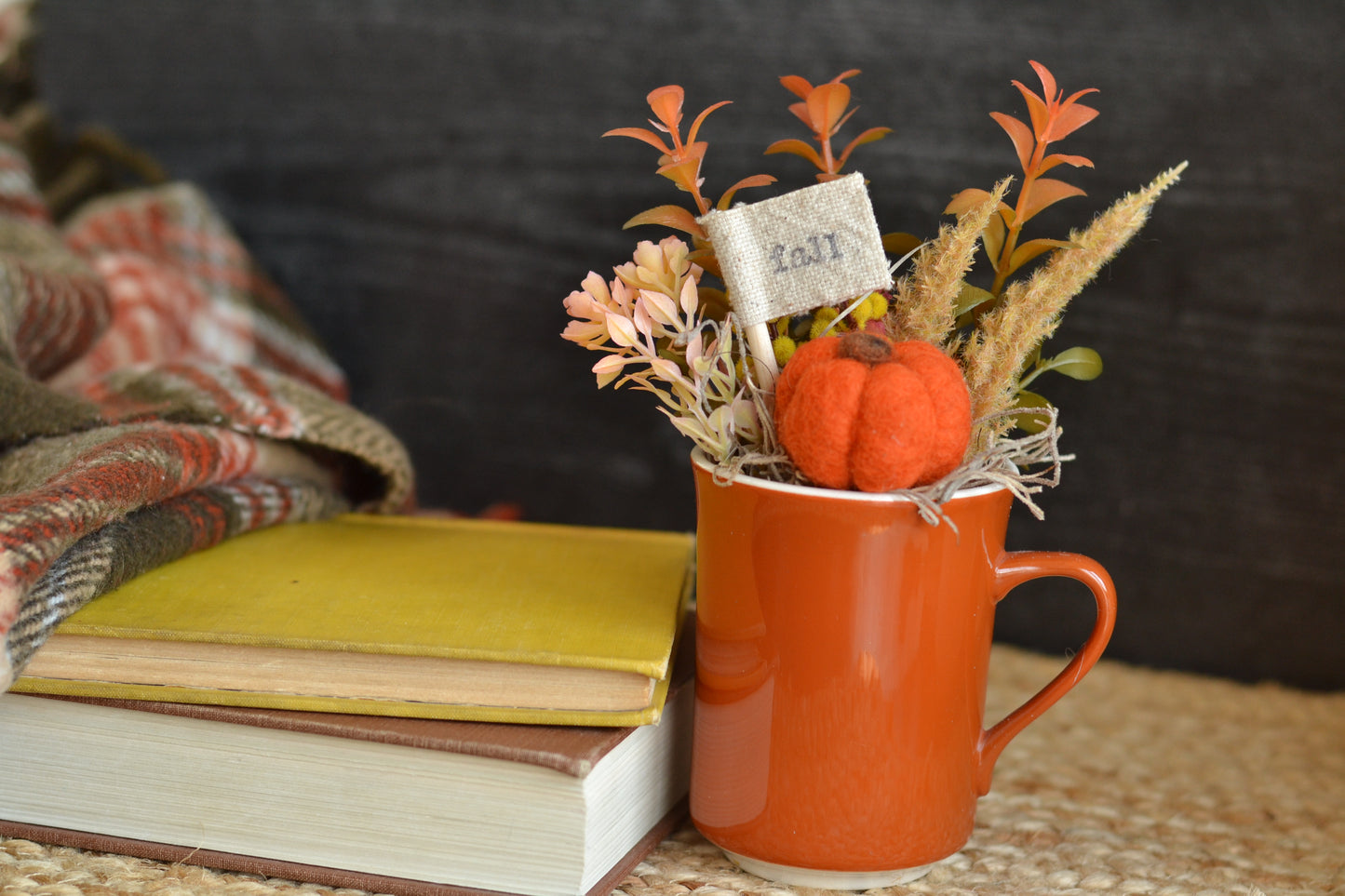Autumn Orange Floral Large Mug