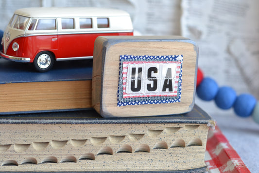 Wood Patriotic Sign USA