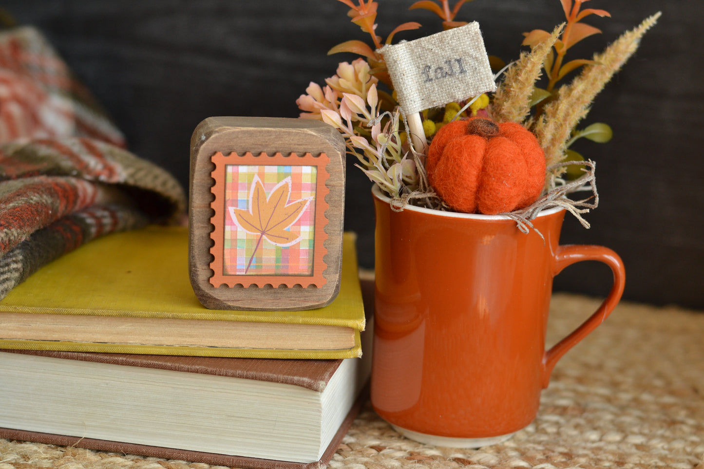 Autumn Orange Floral Large Mug