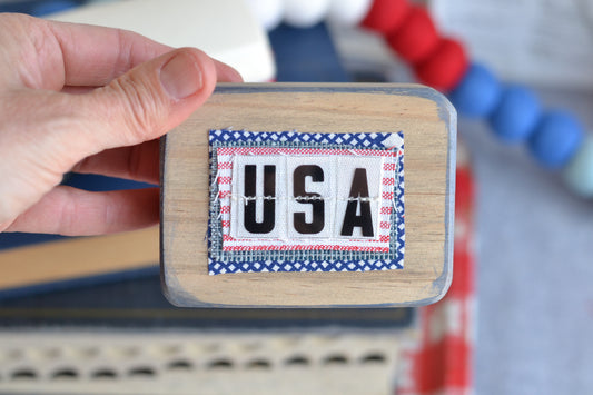 Wood Patriotic Sign USA