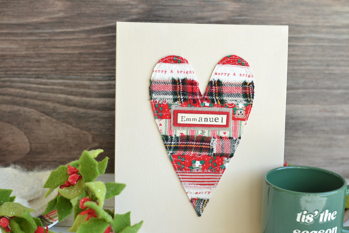 UNFRAMED Quilted Heart - 8"x10" Canvas   *frame not included