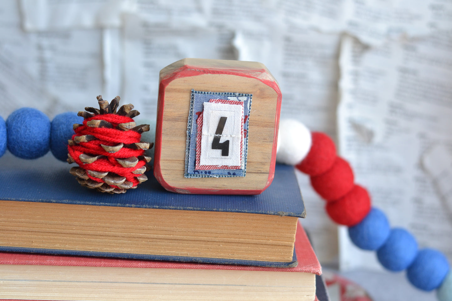 Wood Patriotic Sign "4"
