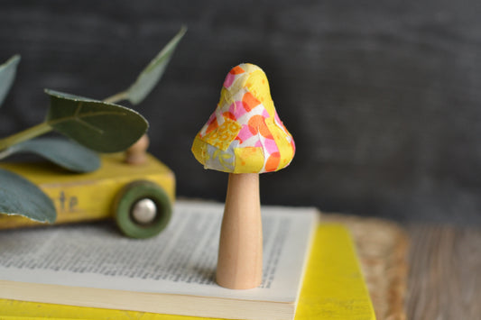 Pink & Yellow Patchwork Mushroom