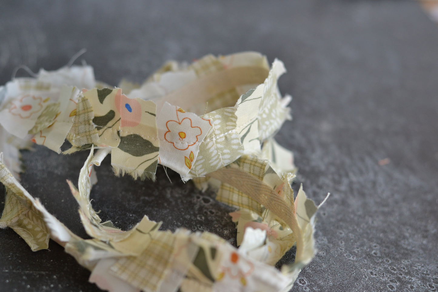 TAN Neutrals Scrap Fabric Ribbon - 1 Yard